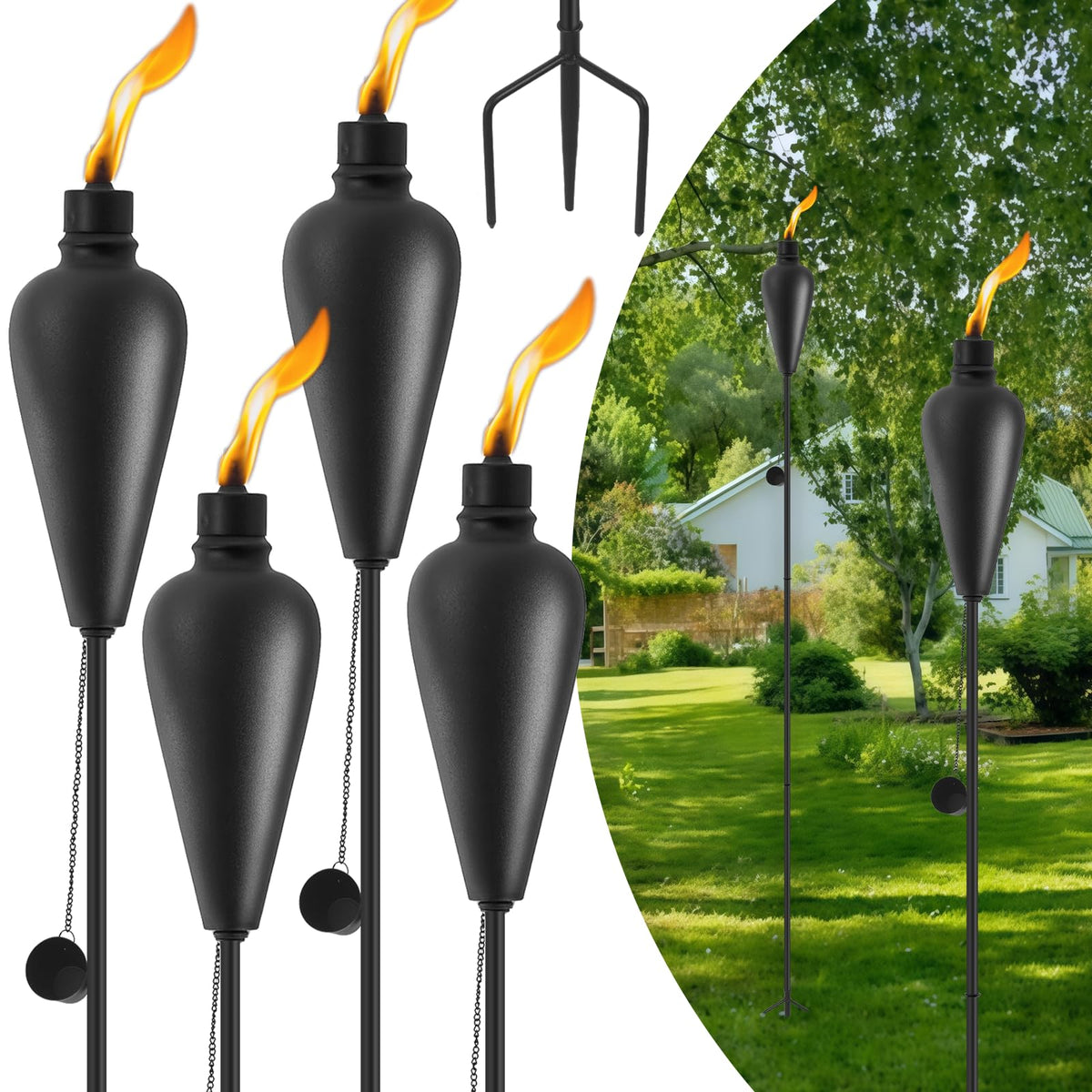 6 Pack Citronella Tiki Torches W12515