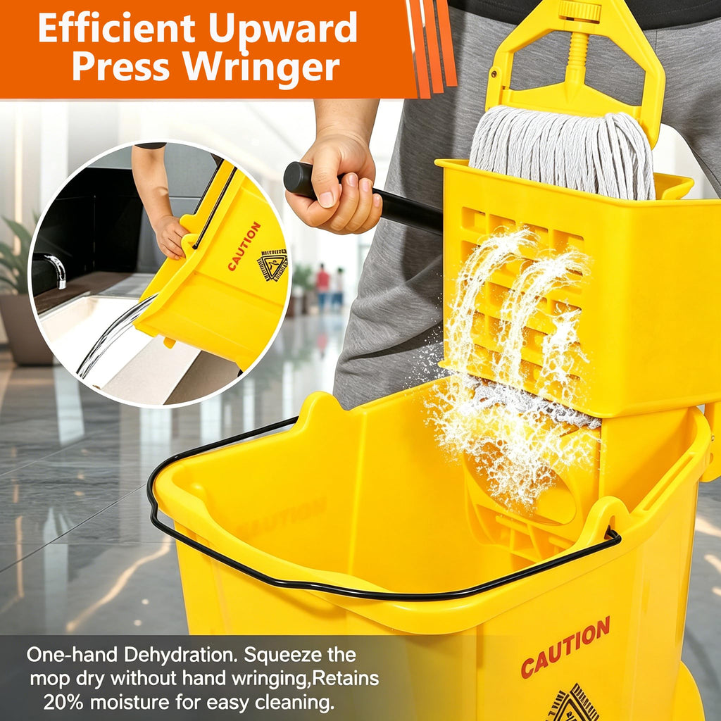 35 Qt Mop Bucket with Side-Press Wringer on Wheels N8877