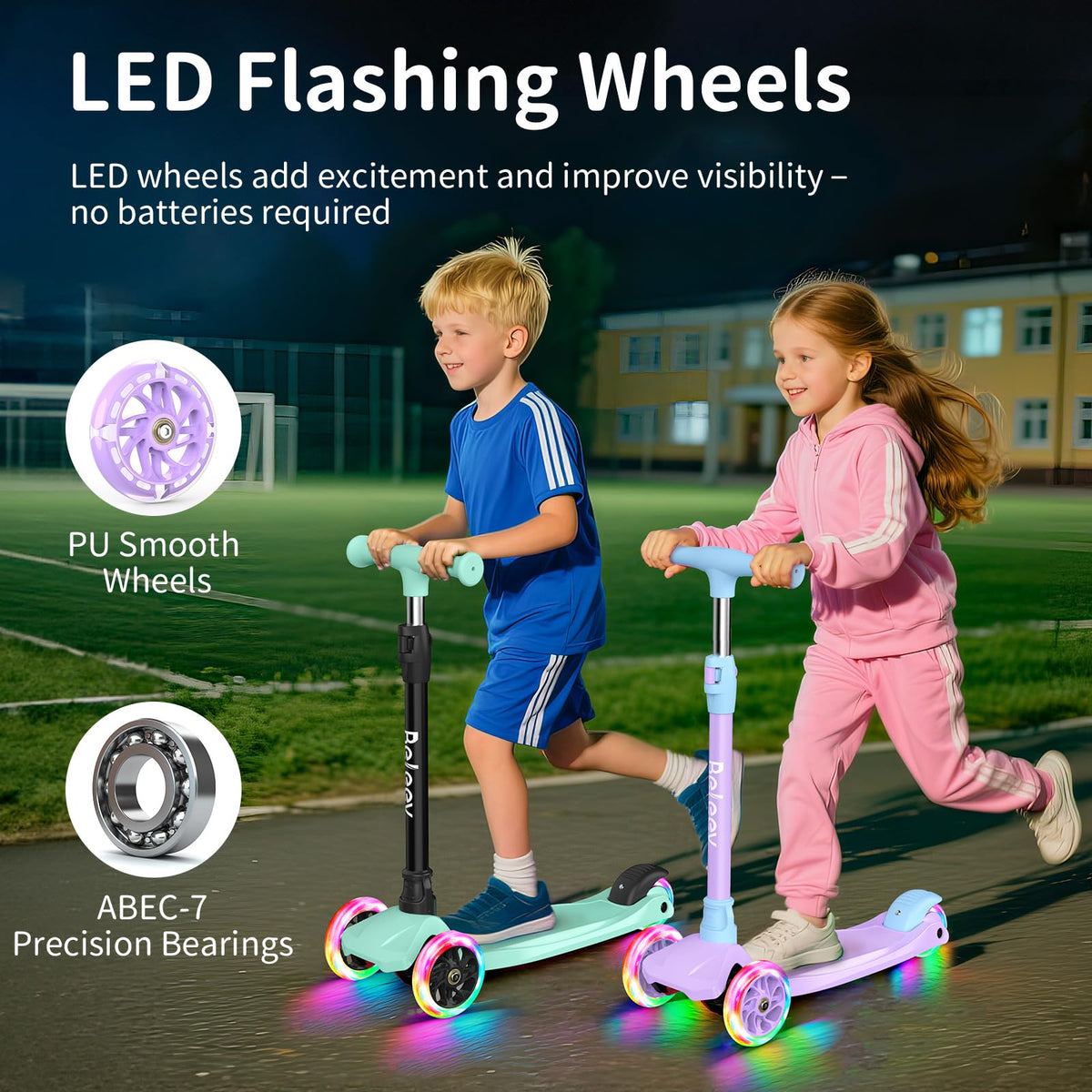 3 Wheel Kick Scooter with Light up Wheels H81064