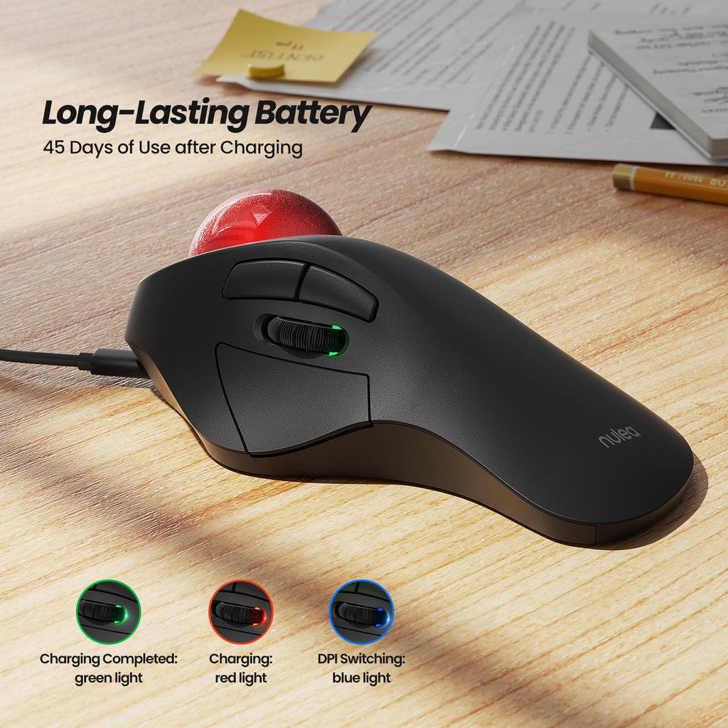 Wireless Ergonomic RGB Trackball Mouse Y1422