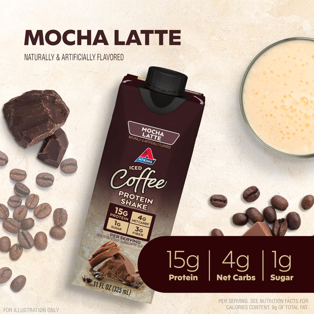 Chocolate Banana & Mocha Latte Protein Shake, 15g Protein, Keto Friendly D5024