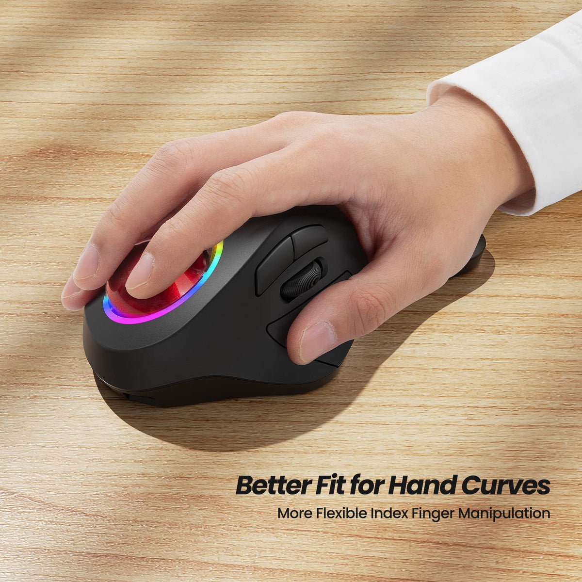 Wireless Ergonomic RGB Trackball Mouse Y1422