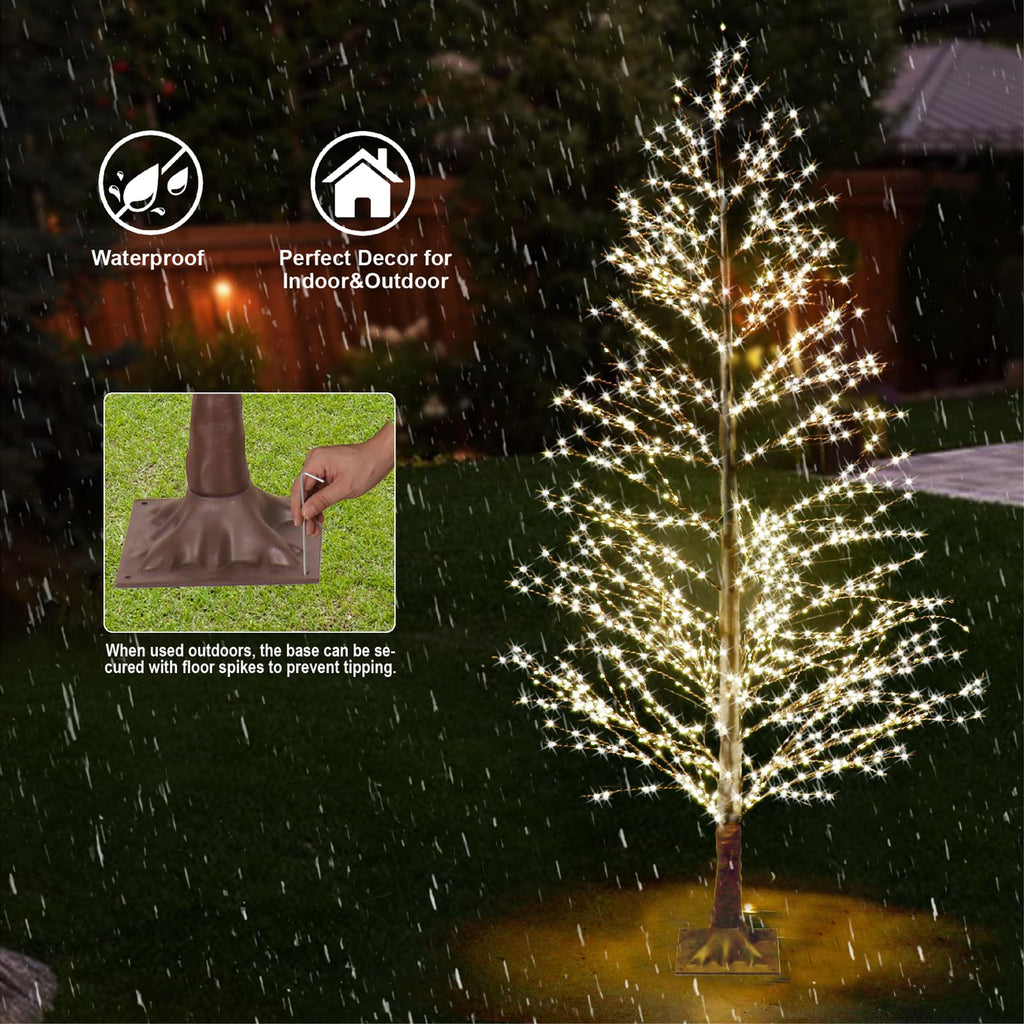 6FT Lighted Birch Tree with 1300 LED Lights G77173