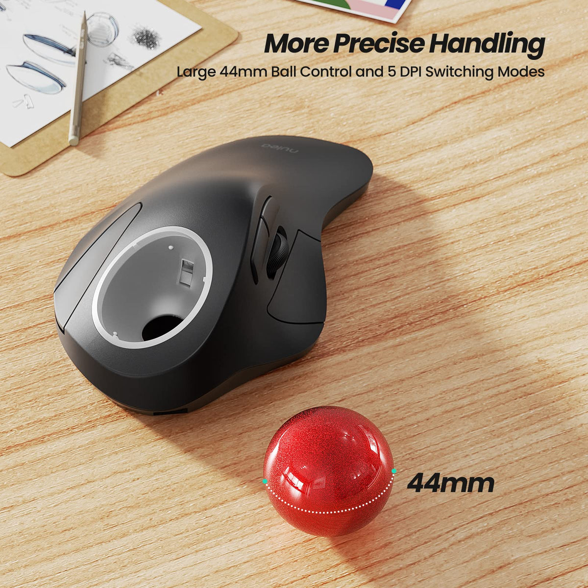 Wireless Ergonomic RGB Trackball Mouse Y1422