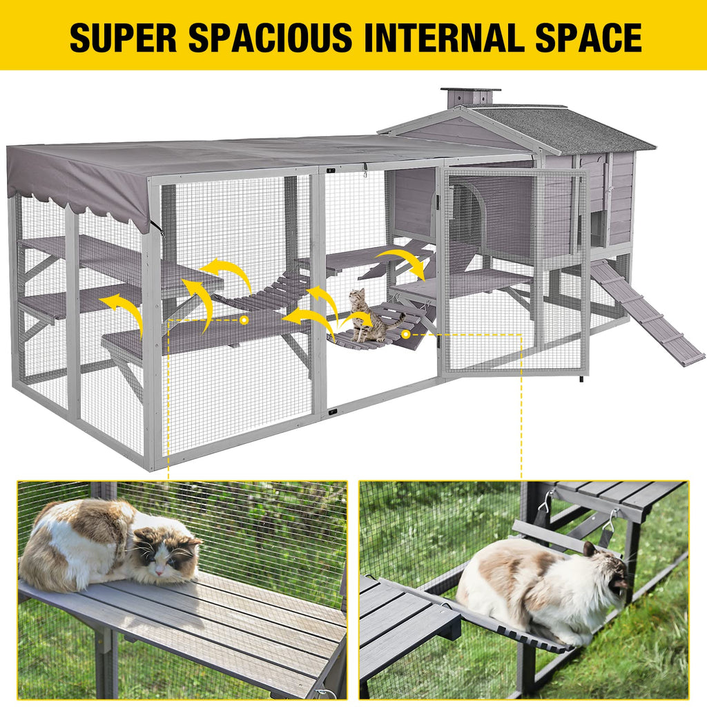 Large Outdoor Cat Enclosure with Platforms O2263
