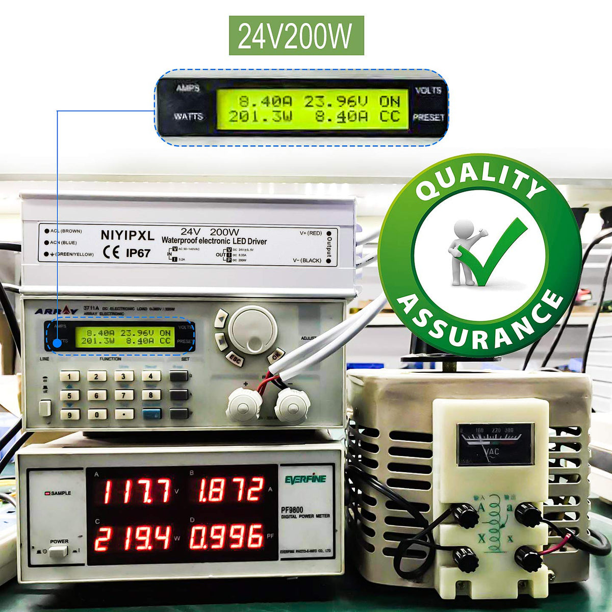 200 Watts 24V DC Waterproof IP67 LED Power Supply U473