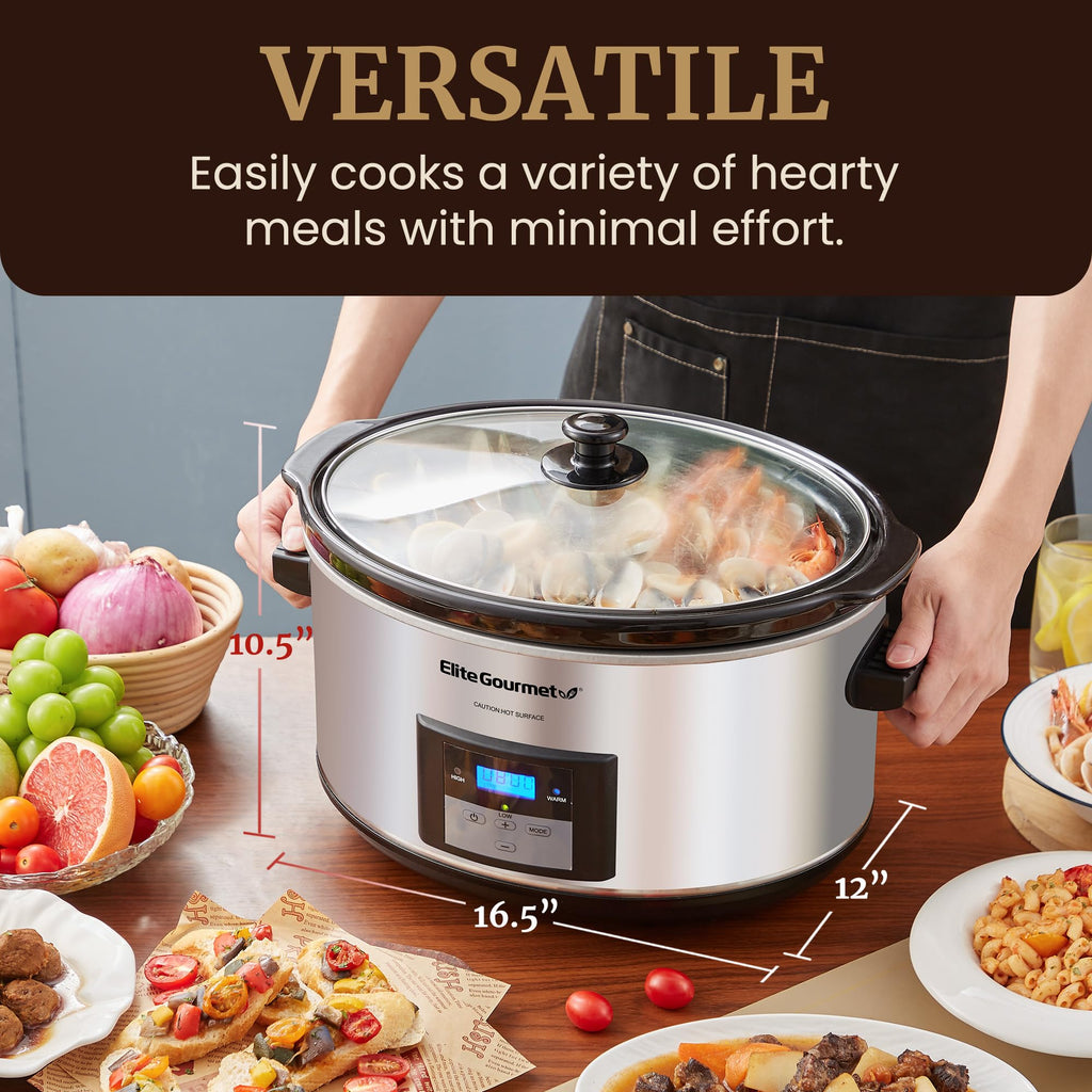 Digital 8.5 Qt Stainless Steel Slow Cooker P60276