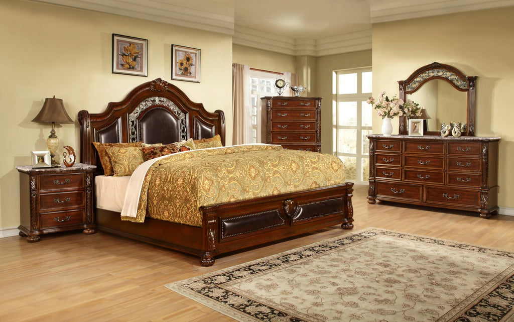 Cherry California King Wood Bed Frame P7358