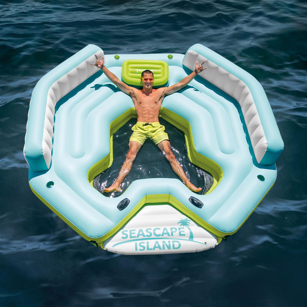 Inflatable Island Float with Built In Cooler and Cup Holder K135420