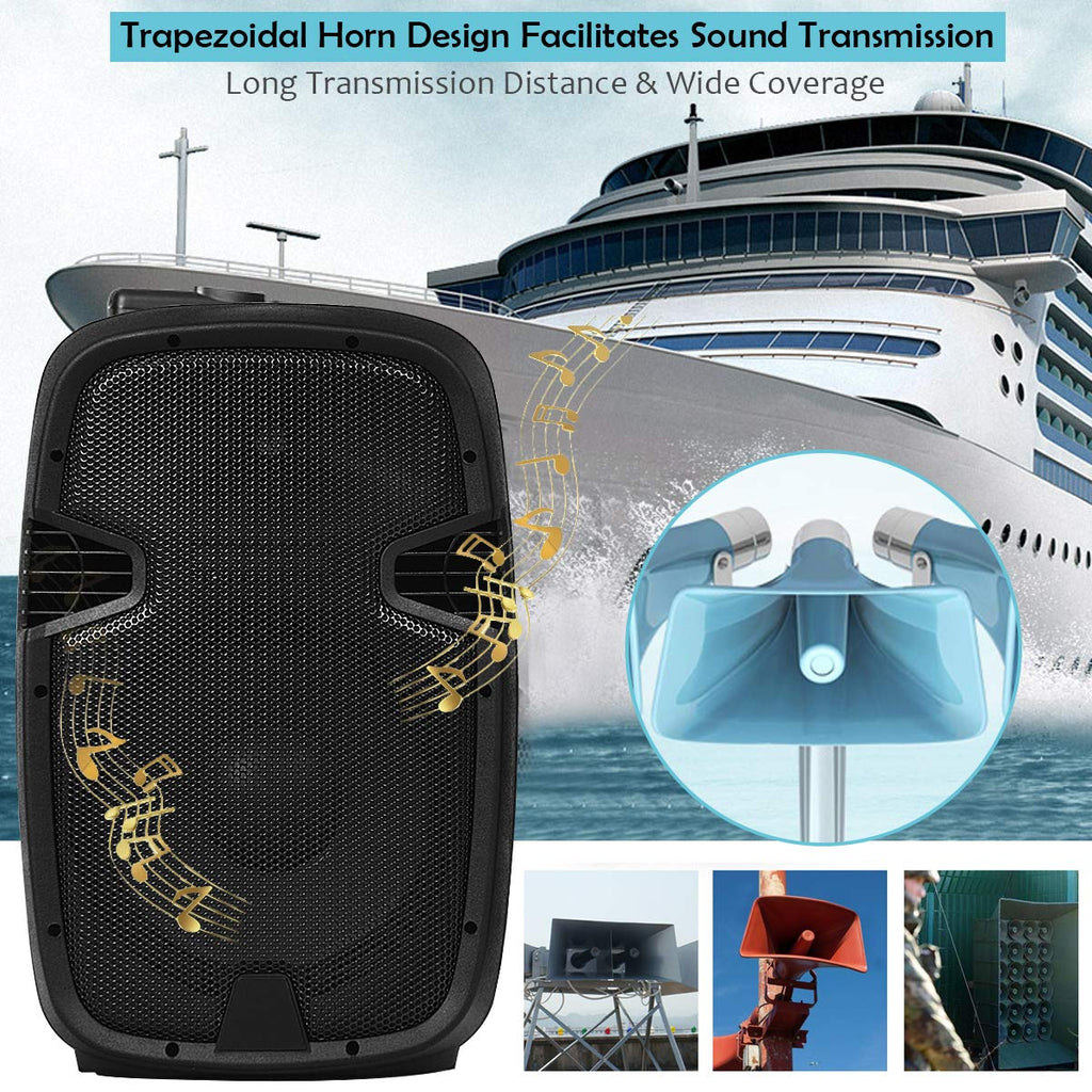 2000W 12" Portable Dual Powered Speakers PA System with Tripod Stands Q805110
