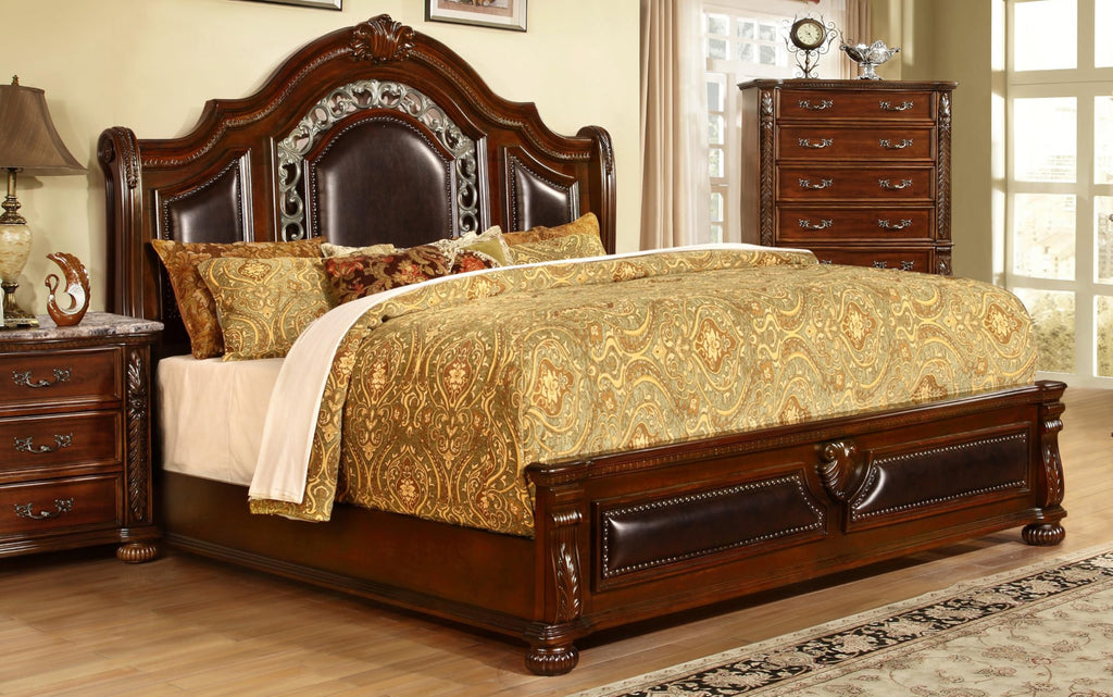 Cherry California King Wood Bed Frame P7358