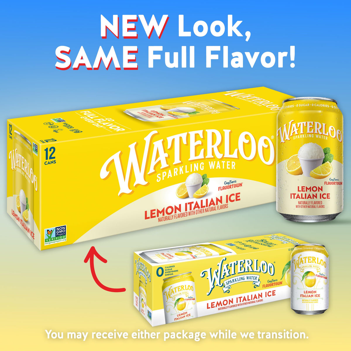 Lemon Italian Ice Sparkling Water 12 Fl Oz Cans Pack of 12 Z5916