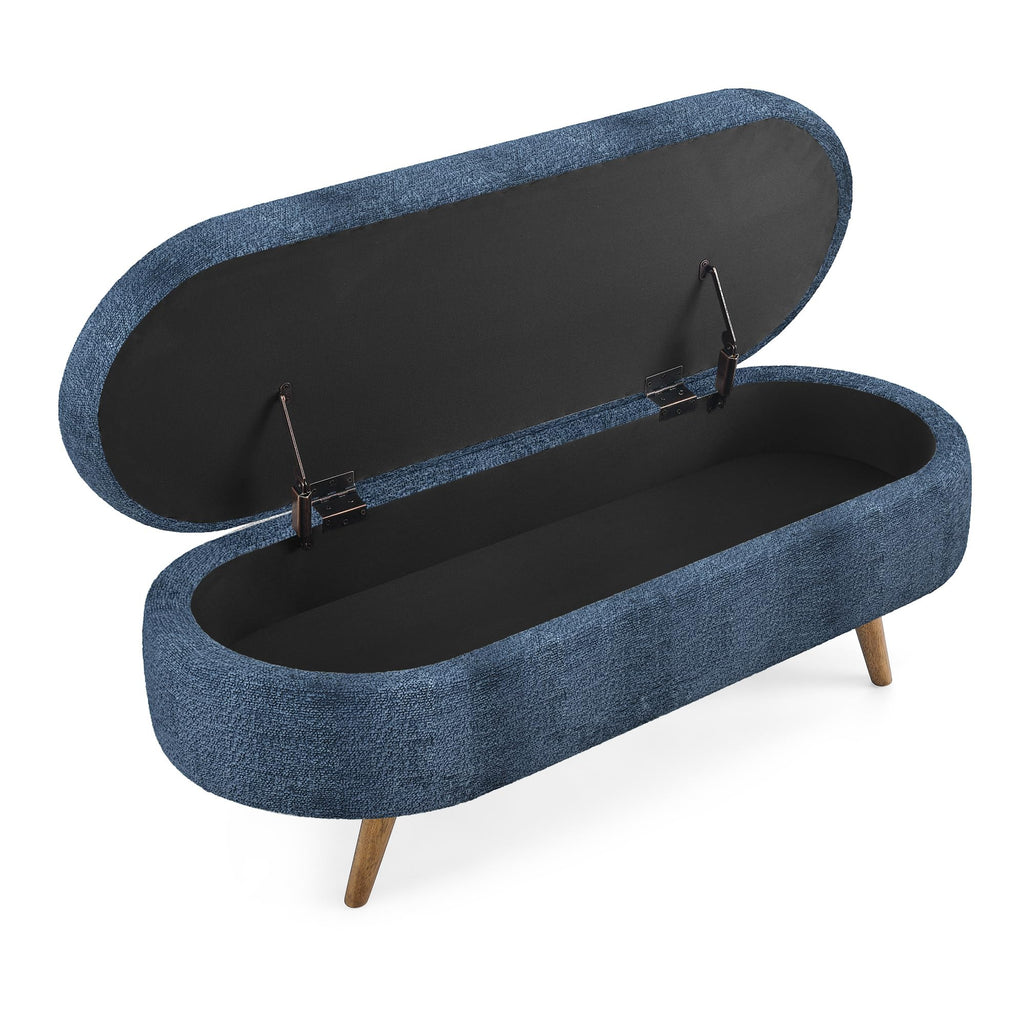 Oval Storage Bench with Rubber Wood Legs R52776