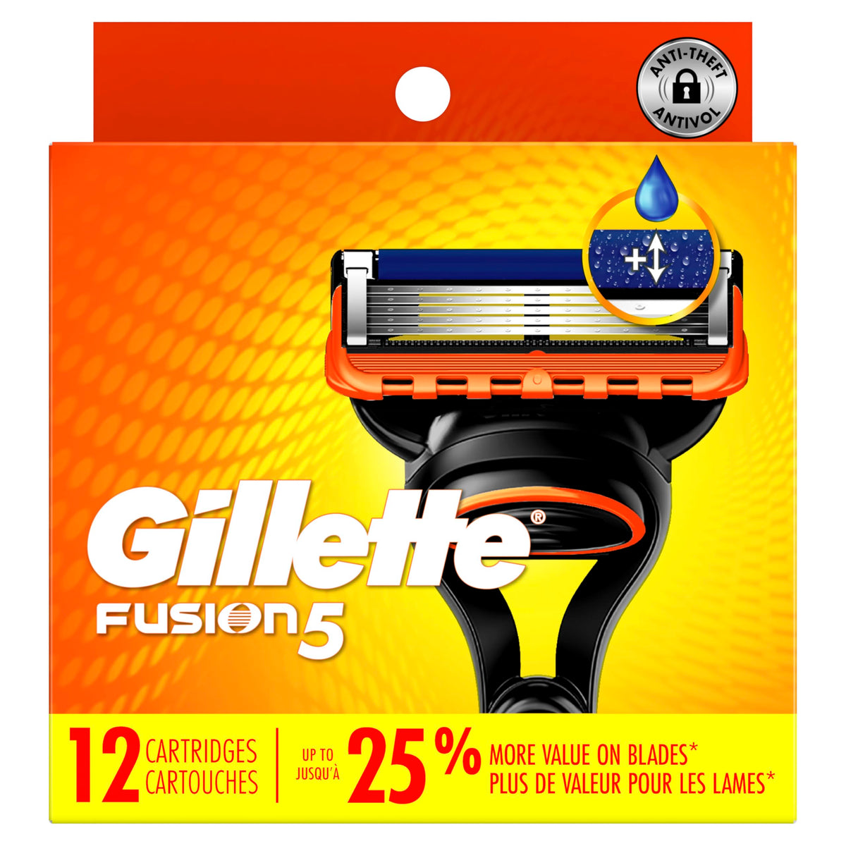 5-Blade Mens Razor Blade Refills, 12 Count M62355