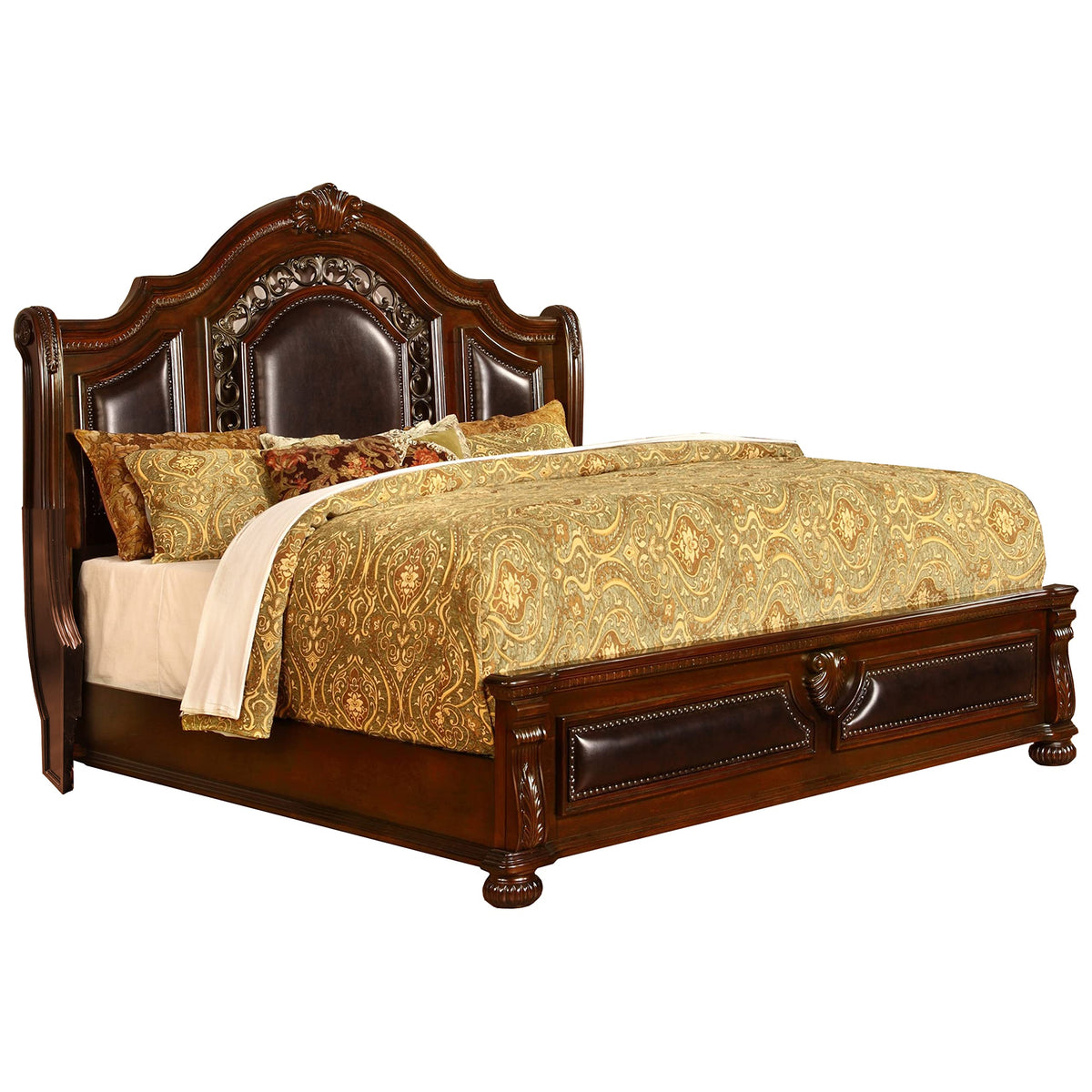 Cherry California King Wood Bed Frame P7358