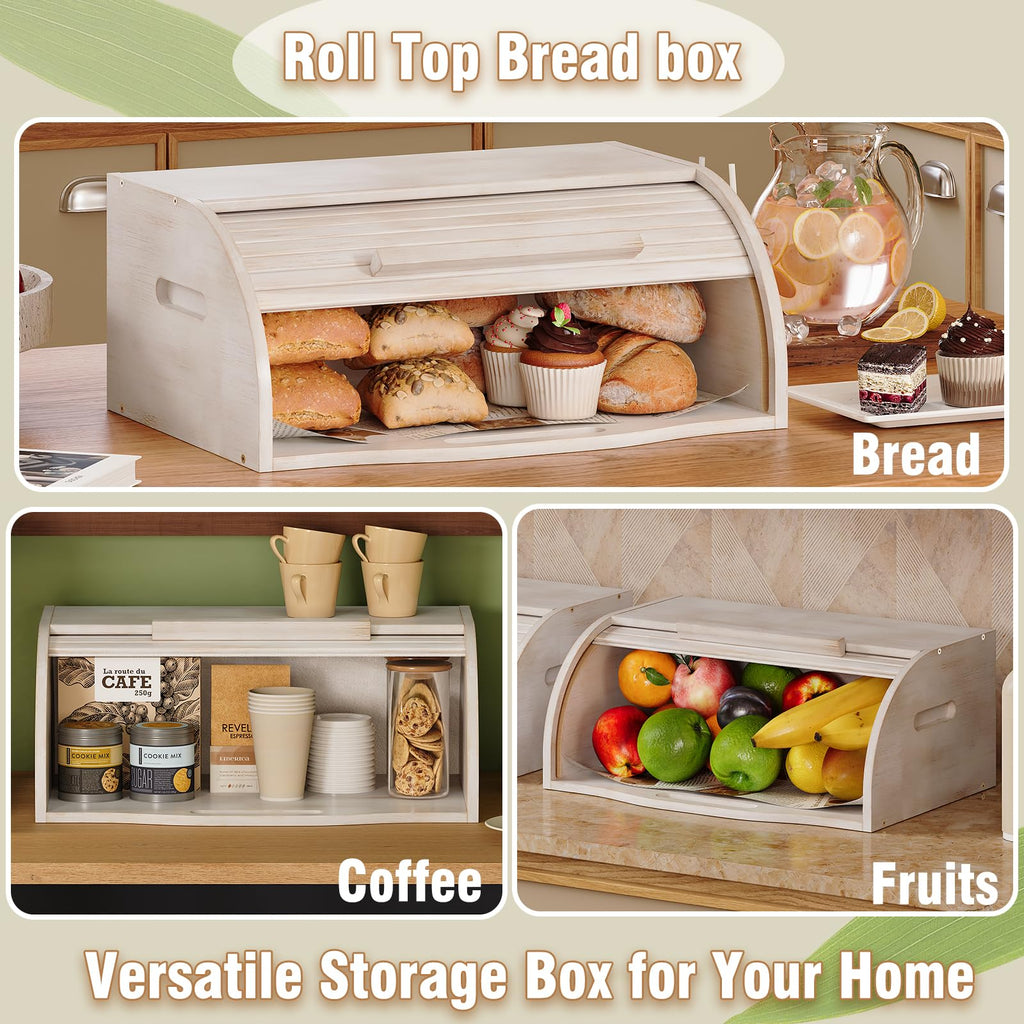 Bamboo Roll Top Bread Box U10681