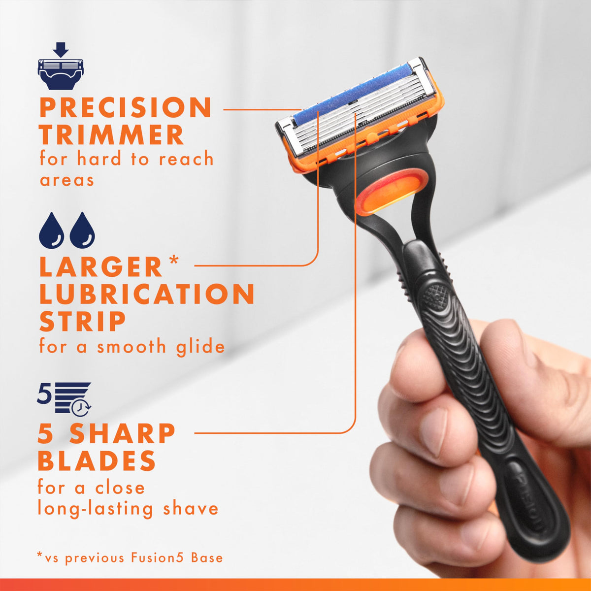 5-Blade Mens Razor Blade Refills, 12 Count M62355