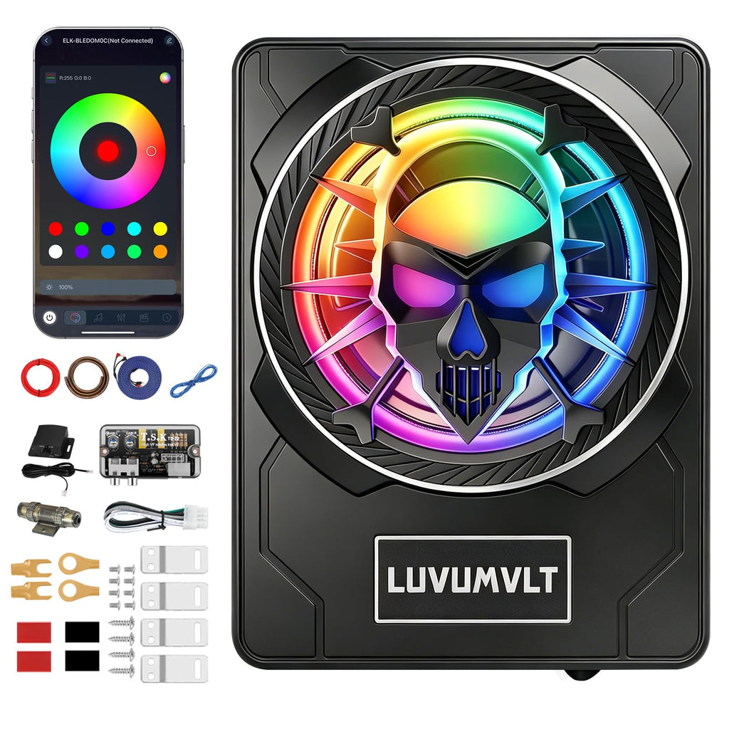 1200W 10" Slim Under Seat Car Subwoofer with Built-in Amplifier V3746