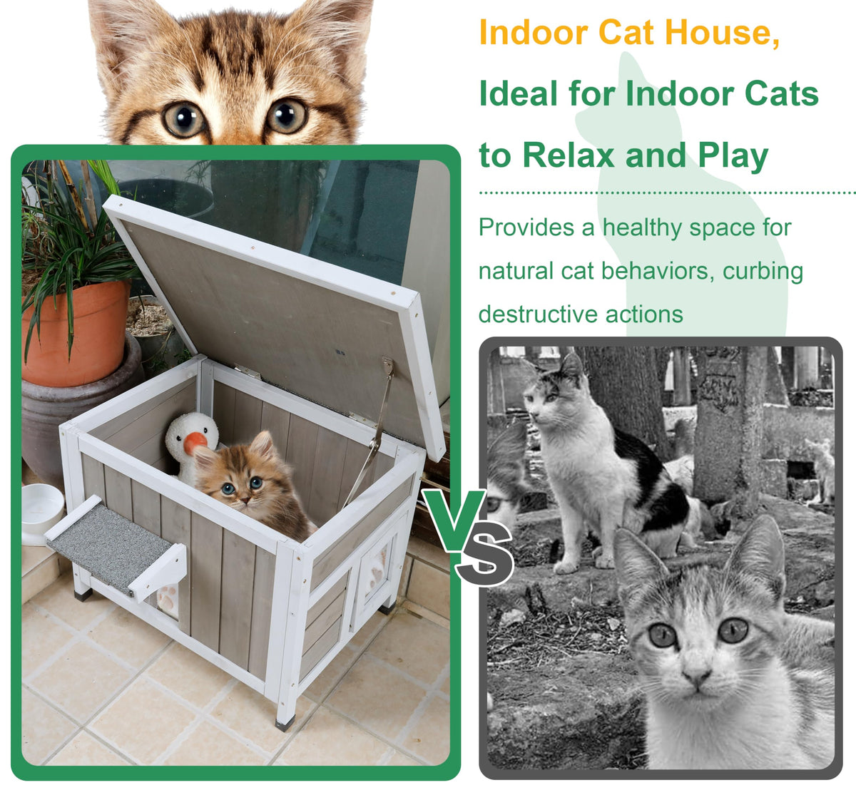 Weatherproof Outdoor Cat House P63101
