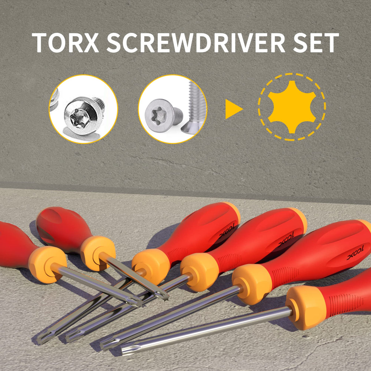 Magnetic Torx Screwdriver Set, 12-in-1 T5-T40 CRV Steel N8775