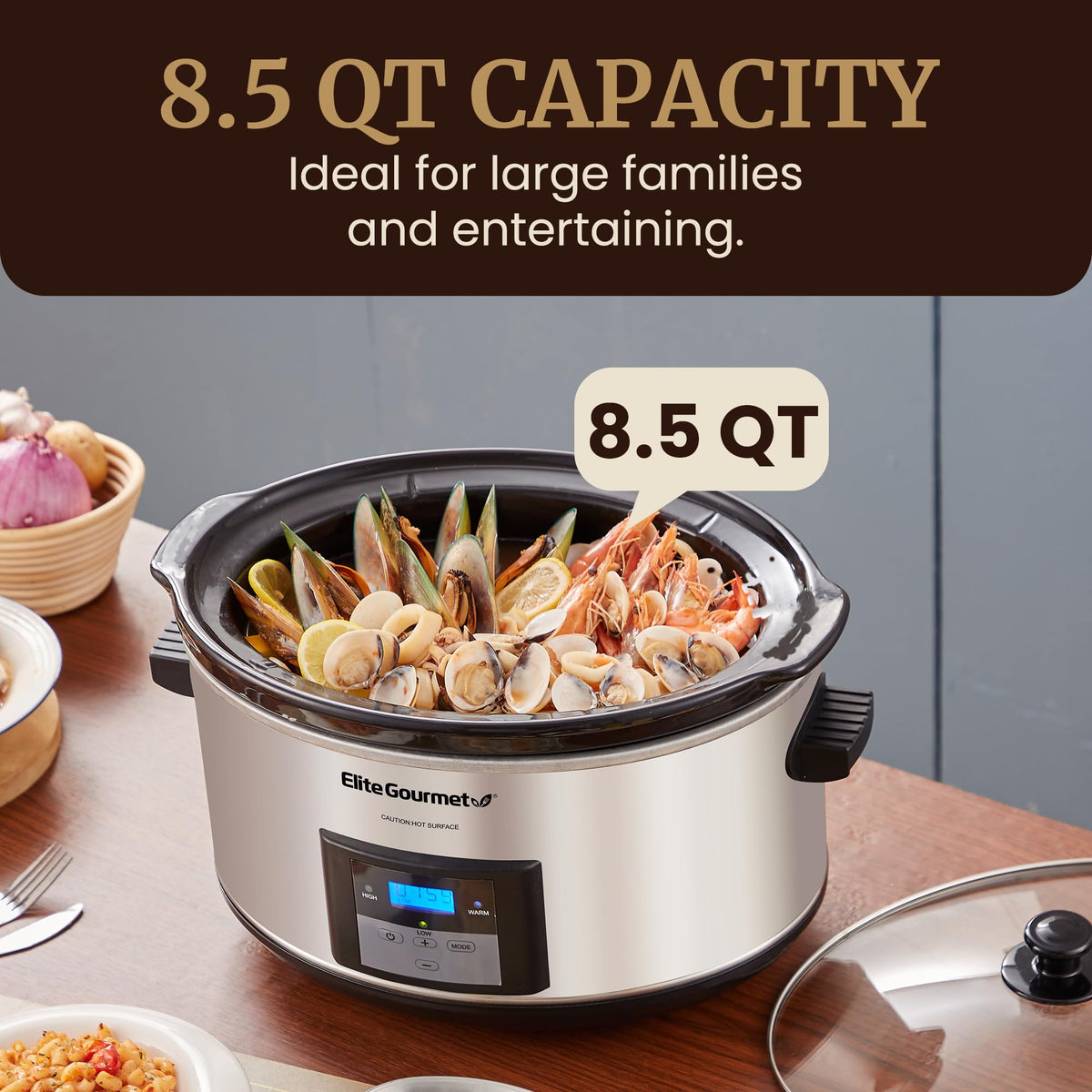 Digital 8.5 Qt Stainless Steel Slow Cooker P60276