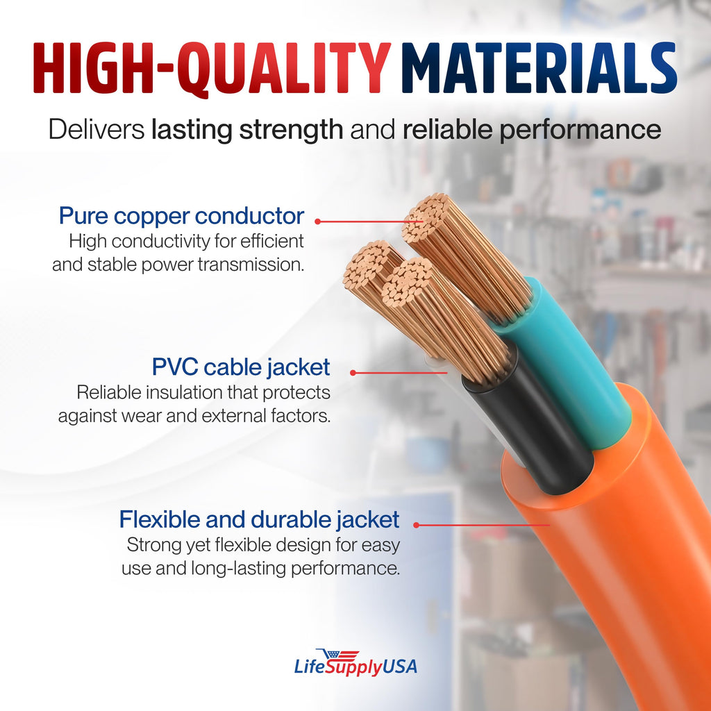 100ft 10/3 Gauge Heavy Duty Outdoor Extension Cord Orange I36342