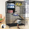 Extra Large 4-Tier Collapsible Cat Cage with Storage Cube X7673