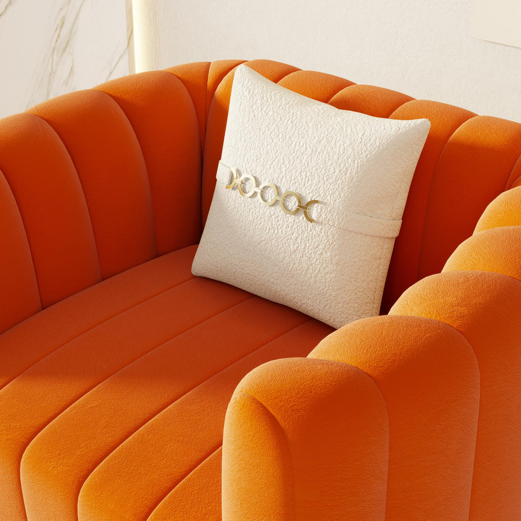 42" Velvet Sofa Chair with Gold Metal Legs G93013