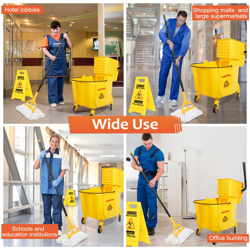 35 Qt Mop Bucket with Side-Press Wringer on Wheels N8877