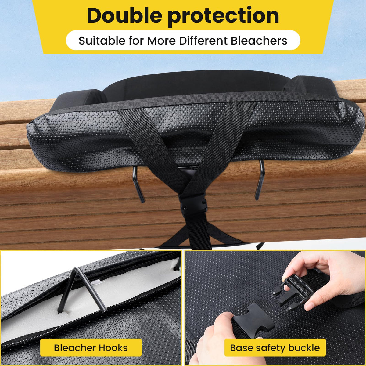 Stadium Seats with Back Support, 2.6'' Thick Pad, 6 Reclining Positions, 2pcs K7930