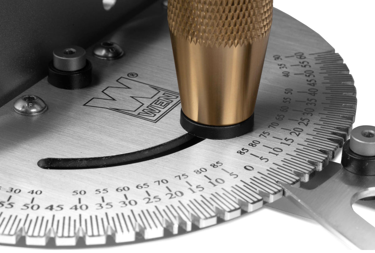 Steel and Brass Miter Gauge with 27 Angle Stops A44253