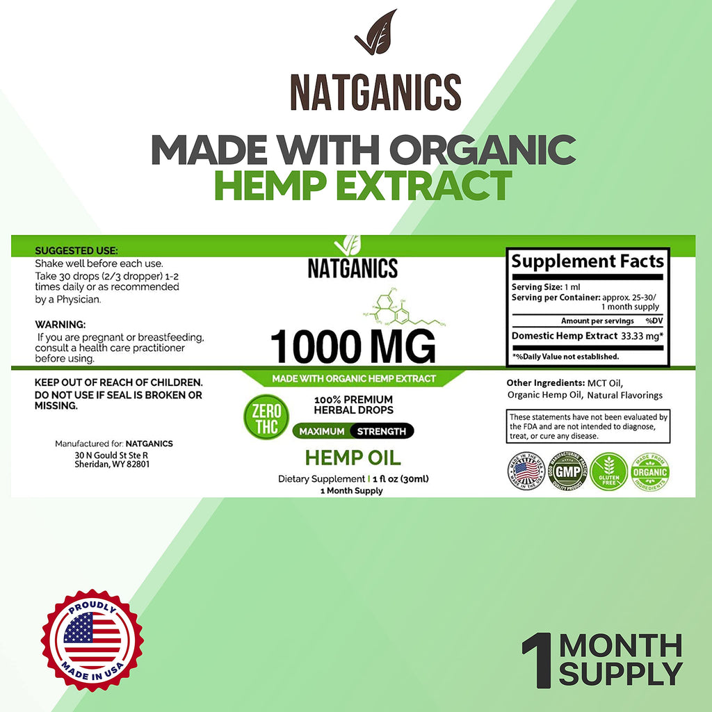 Organic Hemp Oil 1000mg R87562