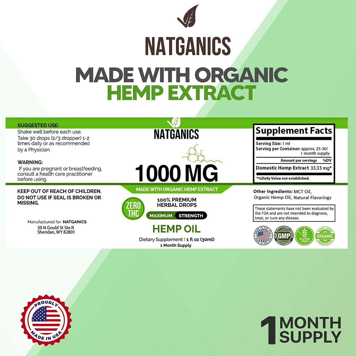 Organic Hemp Oil 1000mg R87562