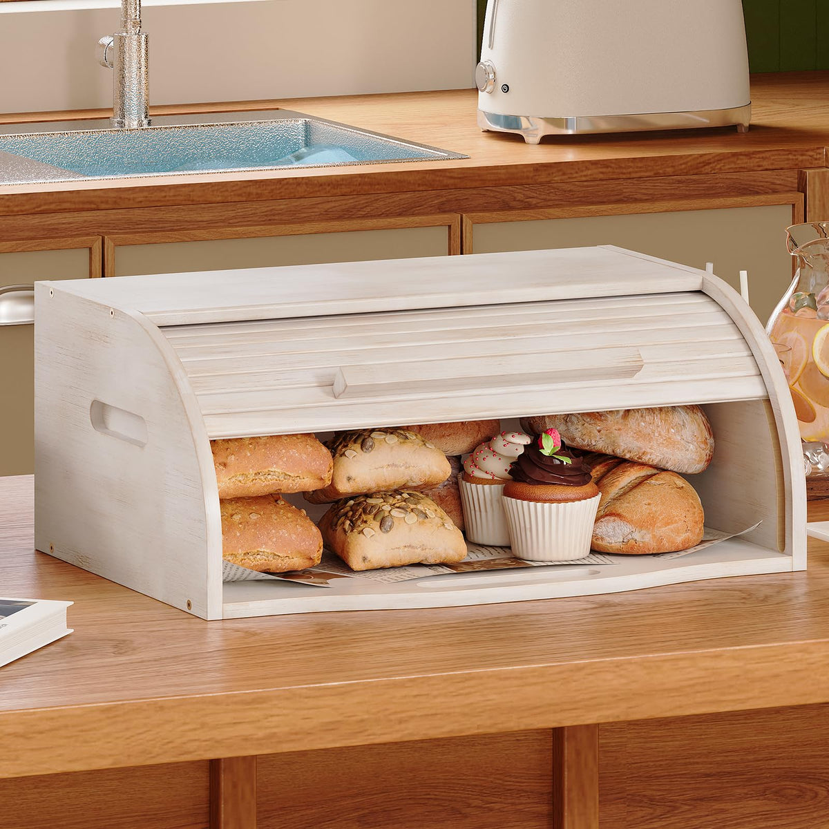 Bamboo Roll Top Bread Box U10681