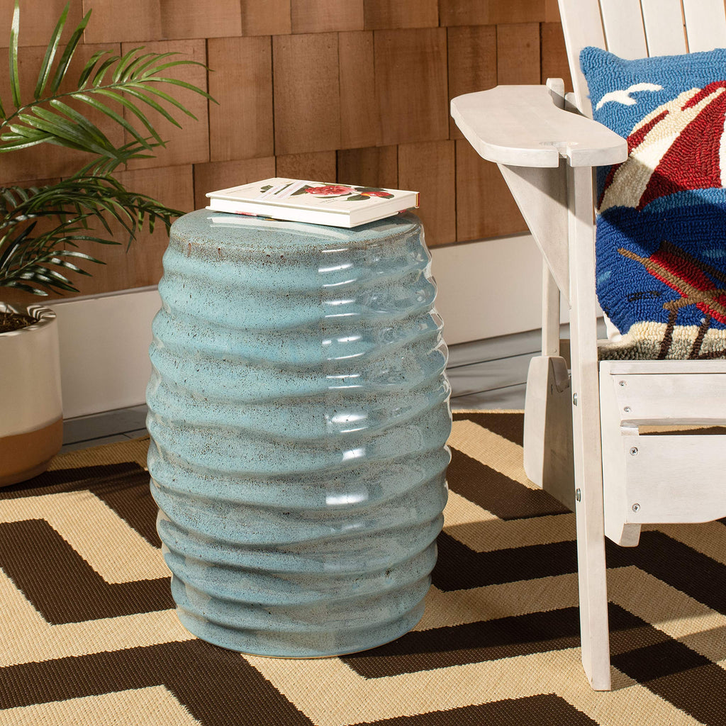 Blue Ceramic Garden Stool C466