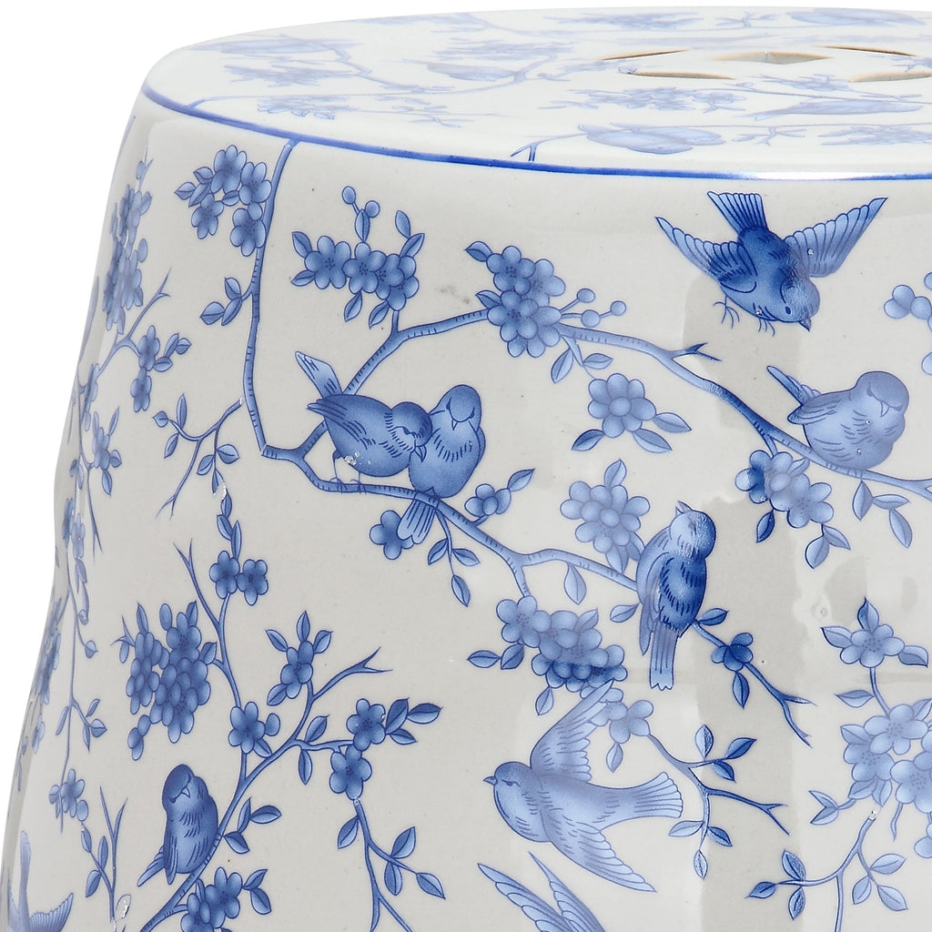 Blue Ceramic Garden Stool S4023