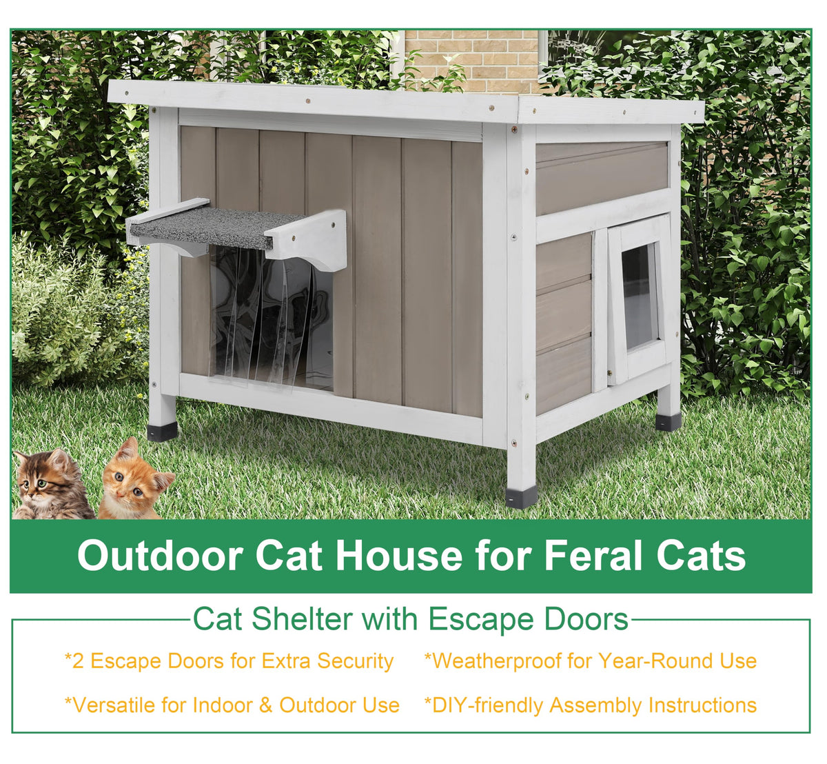 Weatherproof Outdoor Cat House P63101