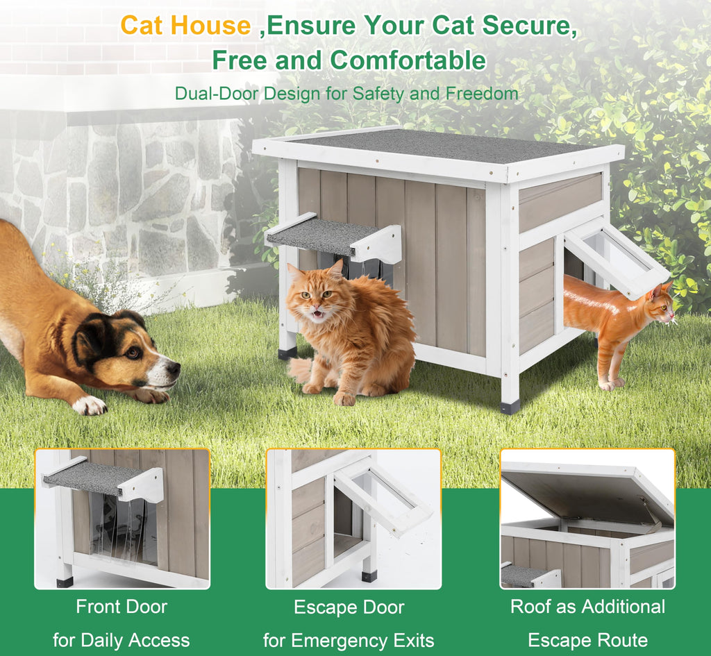 Weatherproof Outdoor Cat House P63101