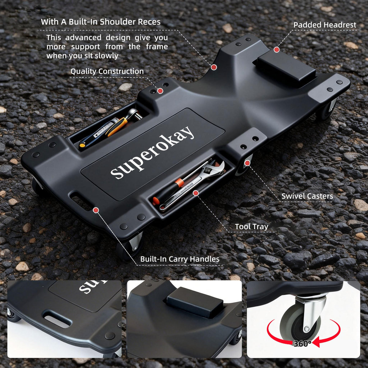 40 Inch Low Profile Mechanic Creeper B17956