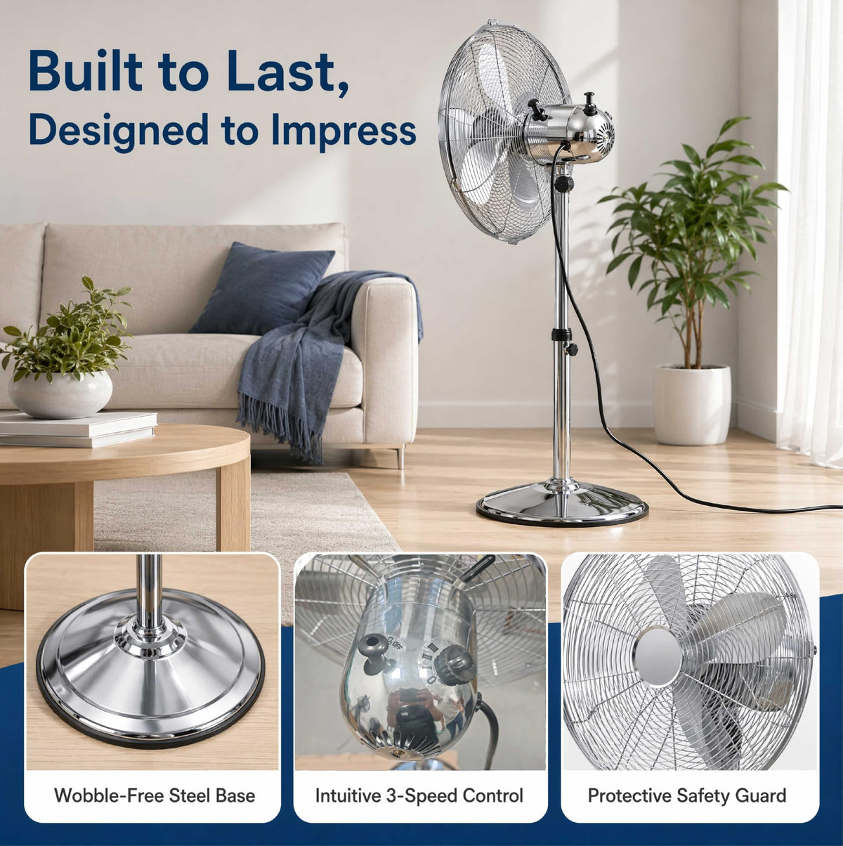 16 Inch 3-Speed Pedestal Fan W94875