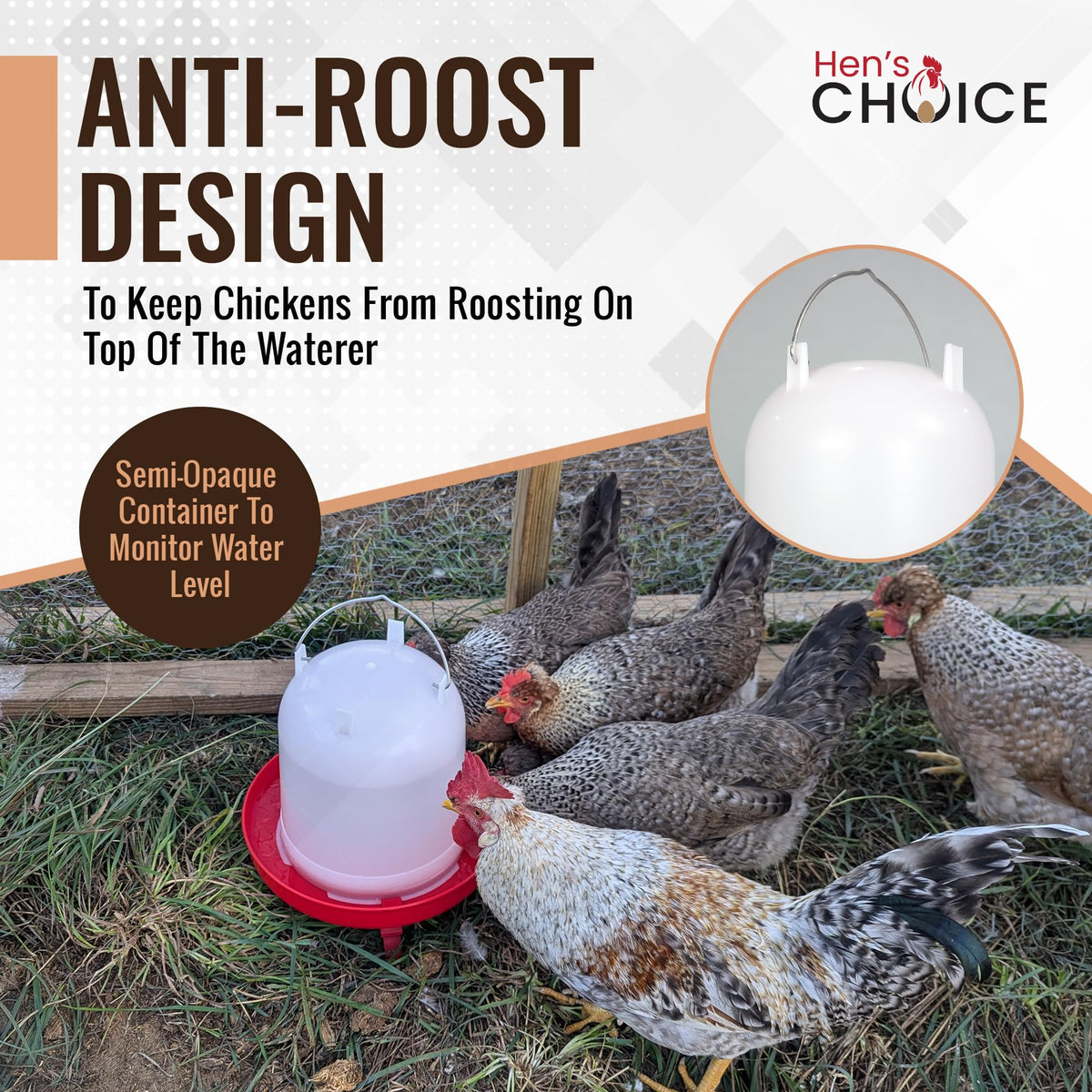 8L Chicken Waterer with Adjustable Legs X60109