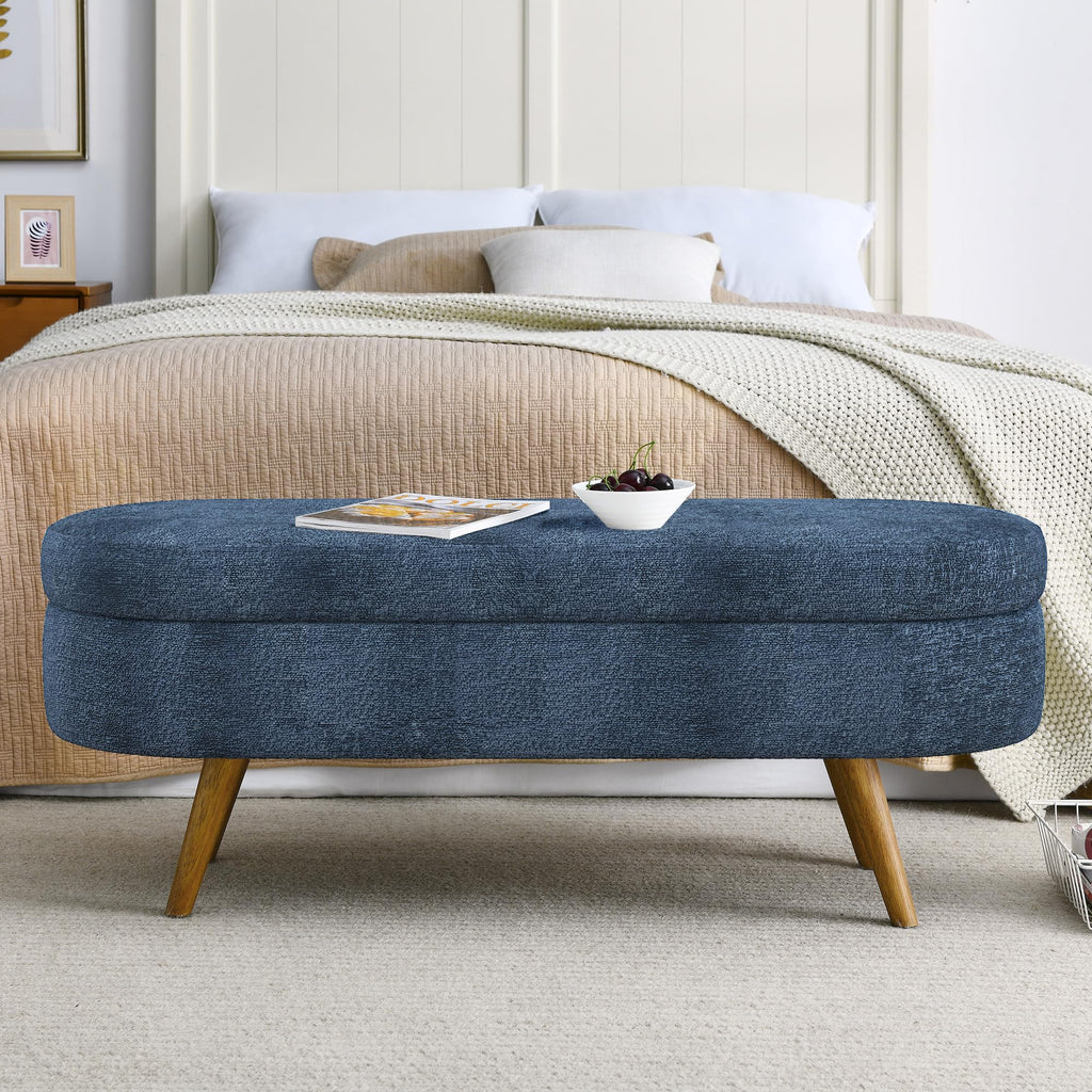 Oval Storage Bench with Rubber Wood Legs R52776